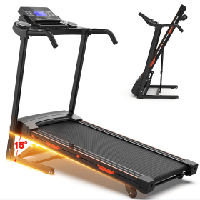 330LBS Folding Electric Treadmill Bluetooth App Walking Aerobic Training 14.8KM/ h Running LCD display 6in 3.5HP motor 330LBS Folding Electric Treadmill Bluetooth App Walking Aerobic Training 14.8KM/ h Running LCD display 6in 3.5HP motor